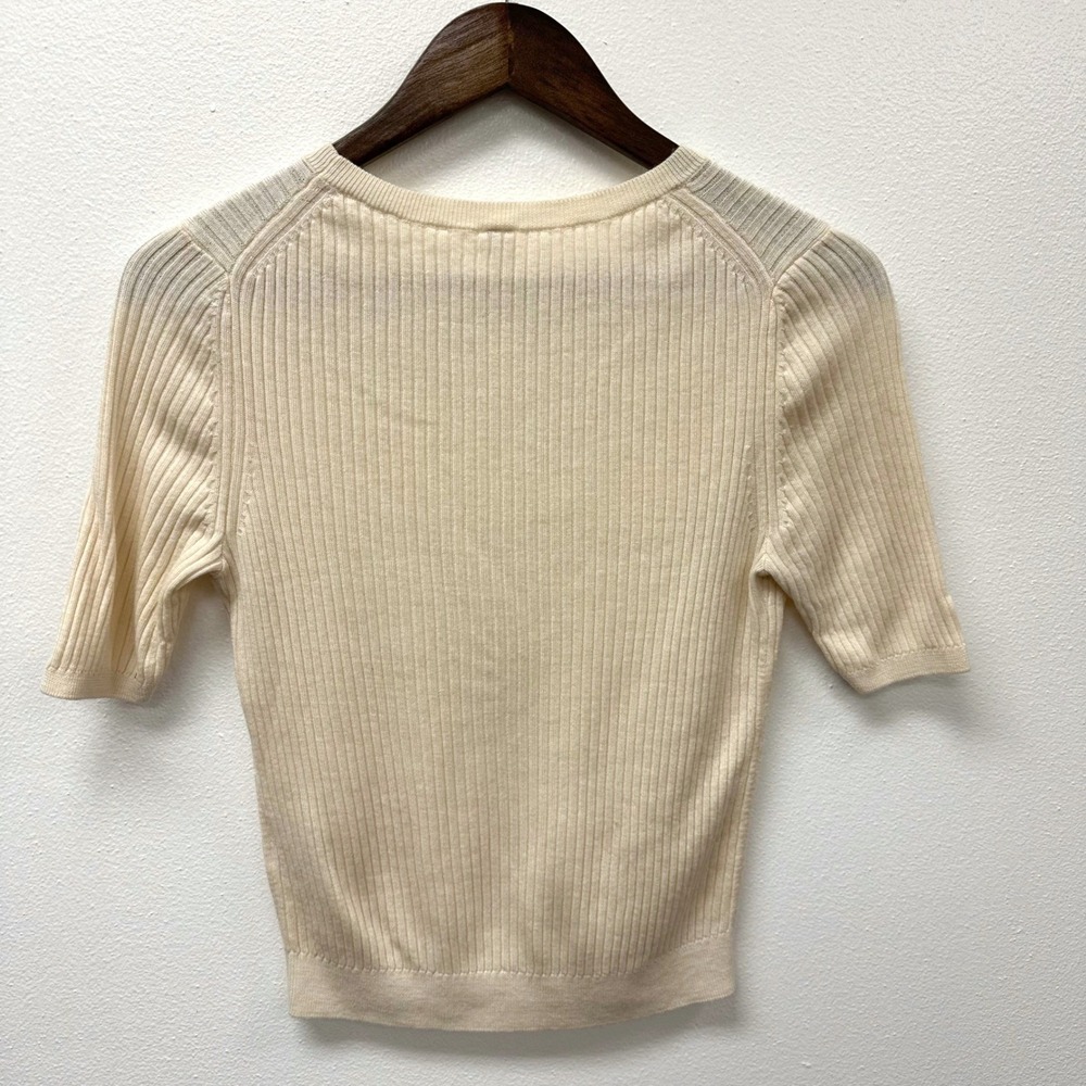Uniqulo Wool Ribbed Knit Sweater Cream M - Picture 5 of 5